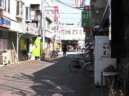 in front of the station