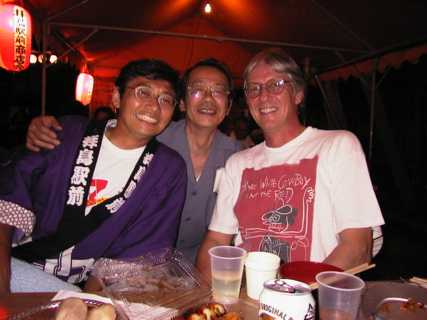 Under the food tents, enjoying converstaion and refreshments
