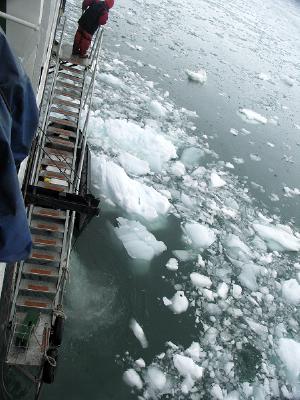Ice near gangway